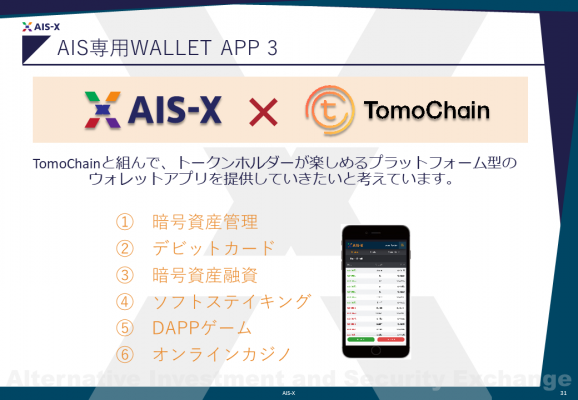 AIS-X専用ウォレットアプリ