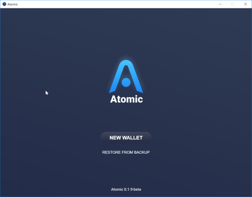 AtomicWalletの初期設定1
