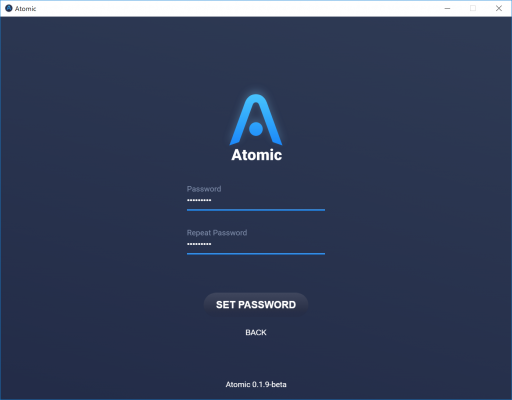 AtomicWalletの初期設定2