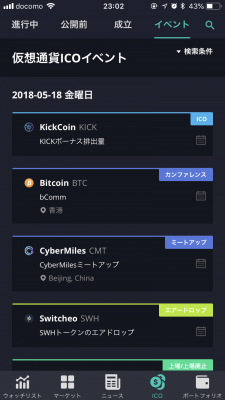 コイン相場 ICO イベント情報