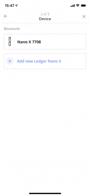 Ledger Nano Xの選択