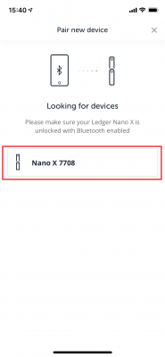 検出されたLedger Nano X