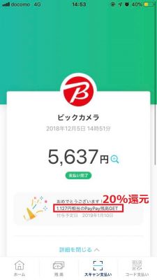 PayPayをビックカメラで使った場合