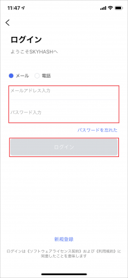 SKY Walletの登録手順4